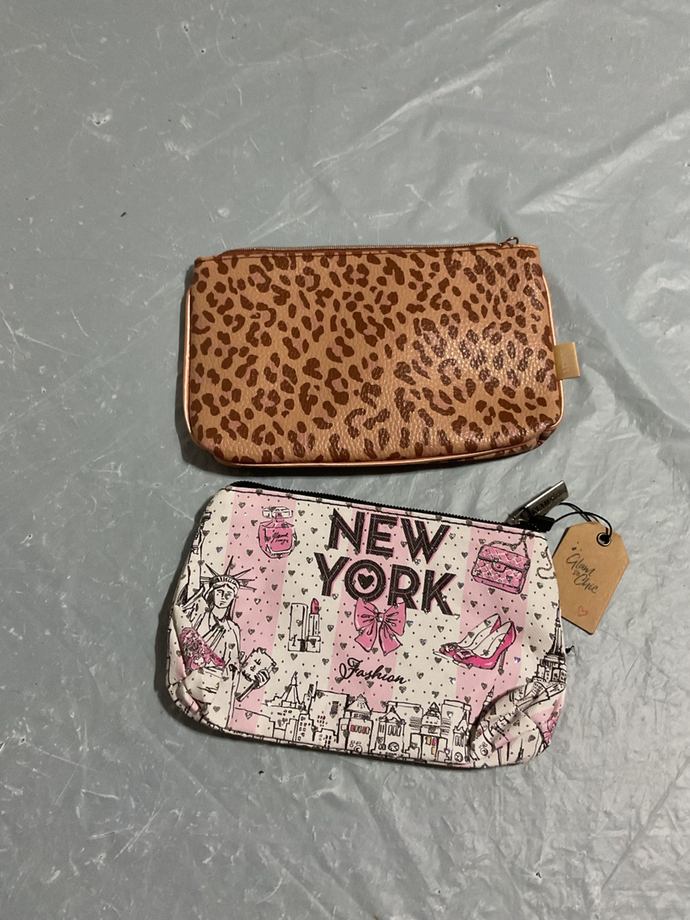 Leopard Print Zip Pouch - Tan Brown